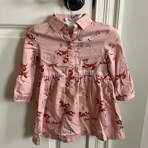 Carters Baby Horse pink Shirt Dress 18m